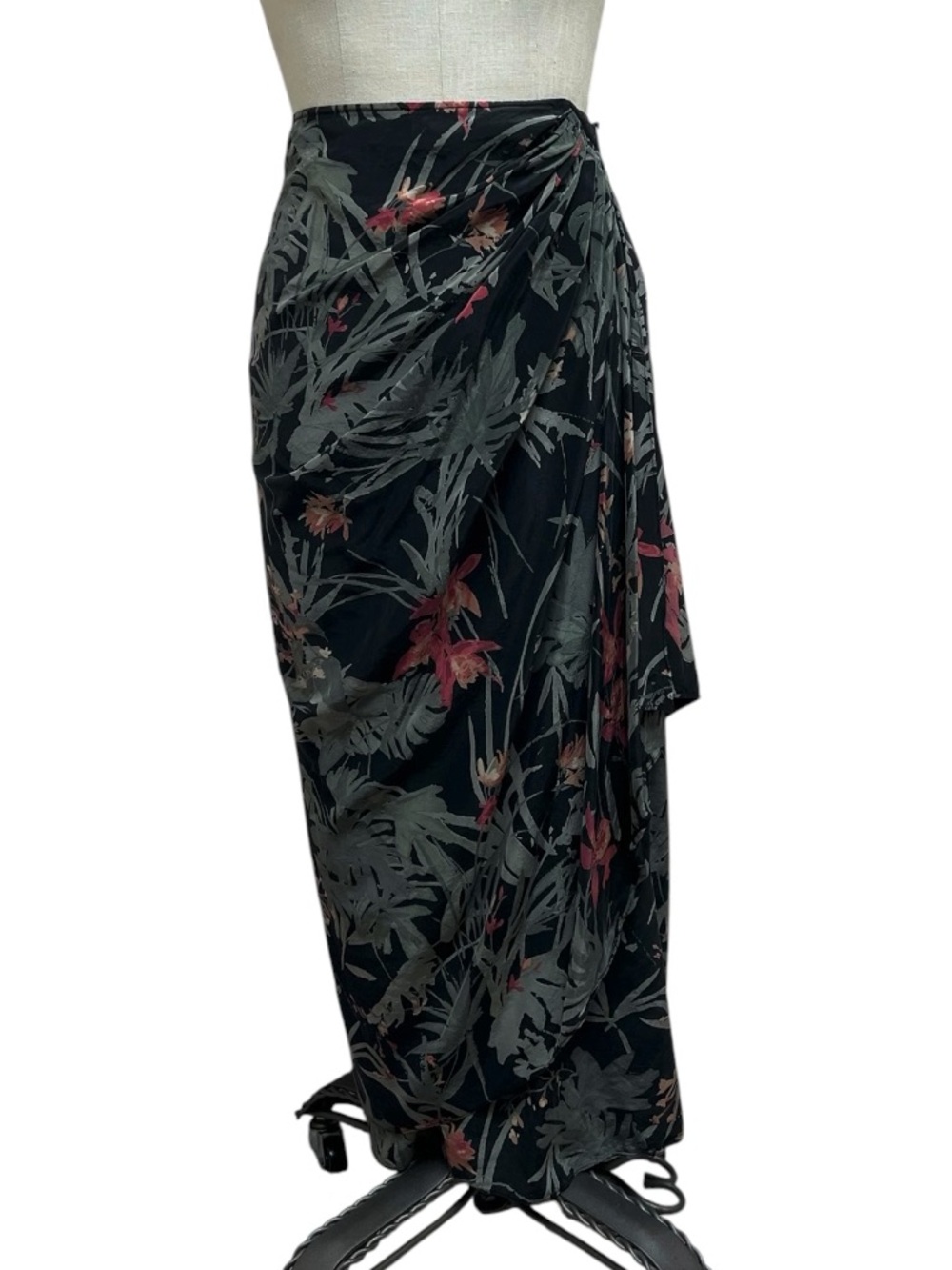 Coldwater Creek Tropical  Floral Silk Wrap Shirt Size PL